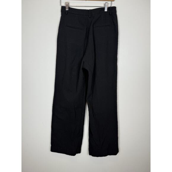 Reformation High Waisted Pleated Wide Leg Trouser Pants Black Sz 6 READ - Picture 4 of 10